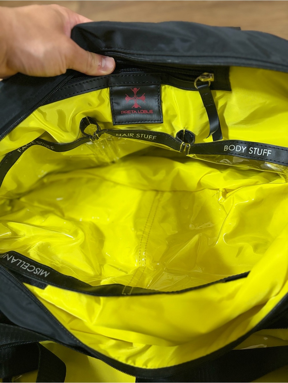 Preta Lobue Nylon Gym Overnight Travel Duffle Bag Black - Picture 9 of 11